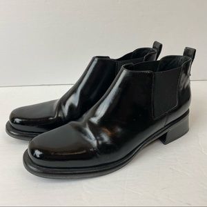 Cole Haan Black Polished Chelsea Ankle Booties 9AA